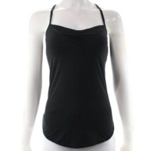 LULULEMON BLACK STRIPED TANK w/ BUILT IN SPORT BRA